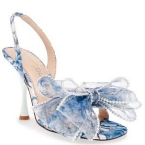 Betsey Johnson Fawn Mesh Bow Heeled Sandals